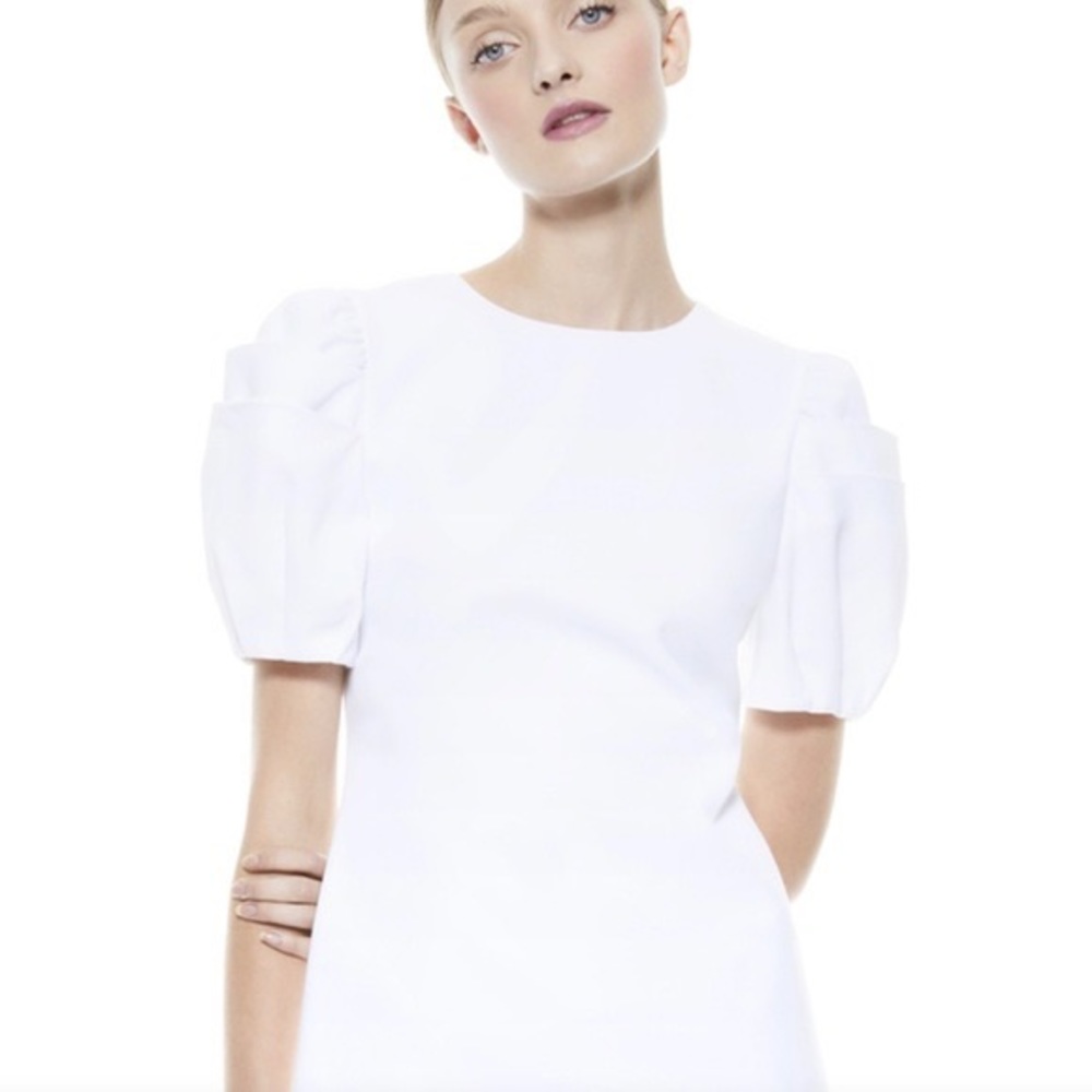 Alice & Olivia Hanita Puff sleeve WhiteDress